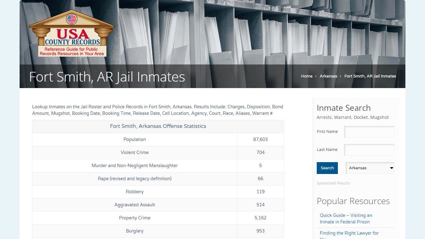 Fort Smith, AR Jail Inmates | Name Search