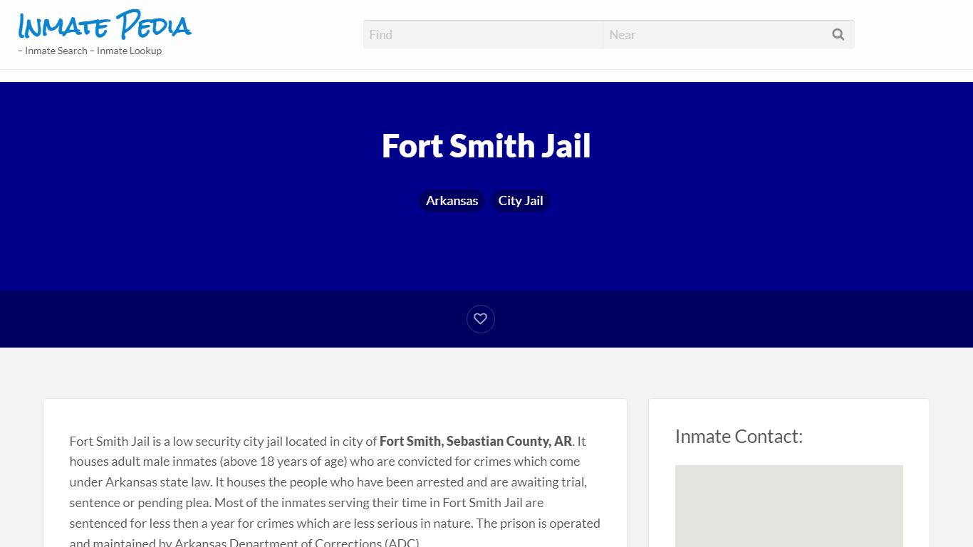 Fort Smith Jail – Inmate Pedia – Inmate Search – Inmate Lookup